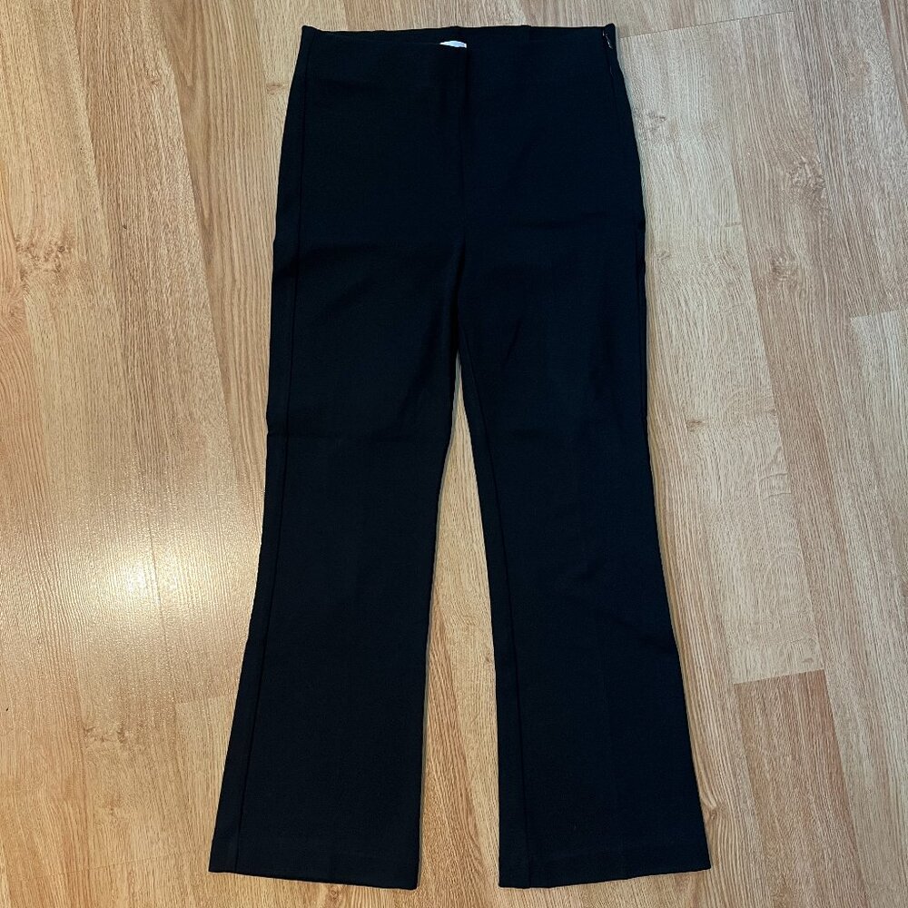 Ecru High Waist Stretch Cropped Flare Pants